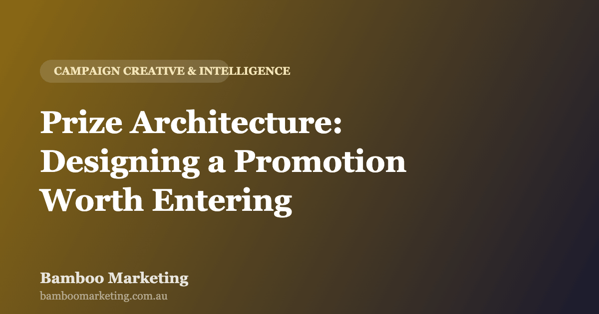 Prize architecture: designing a promotion worth entering — Bamboo Marketing