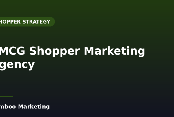 FMCG shopper marketing agency — grocery shopper choosing products in a supermarket aisle