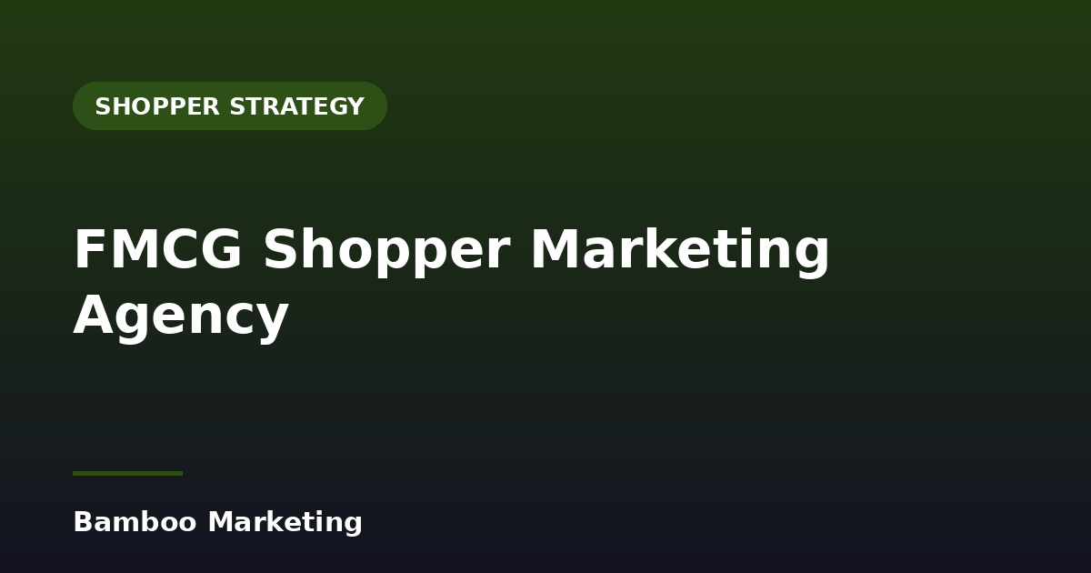 FMCG shopper marketing agency — grocery shopper choosing products in a supermarket aisle