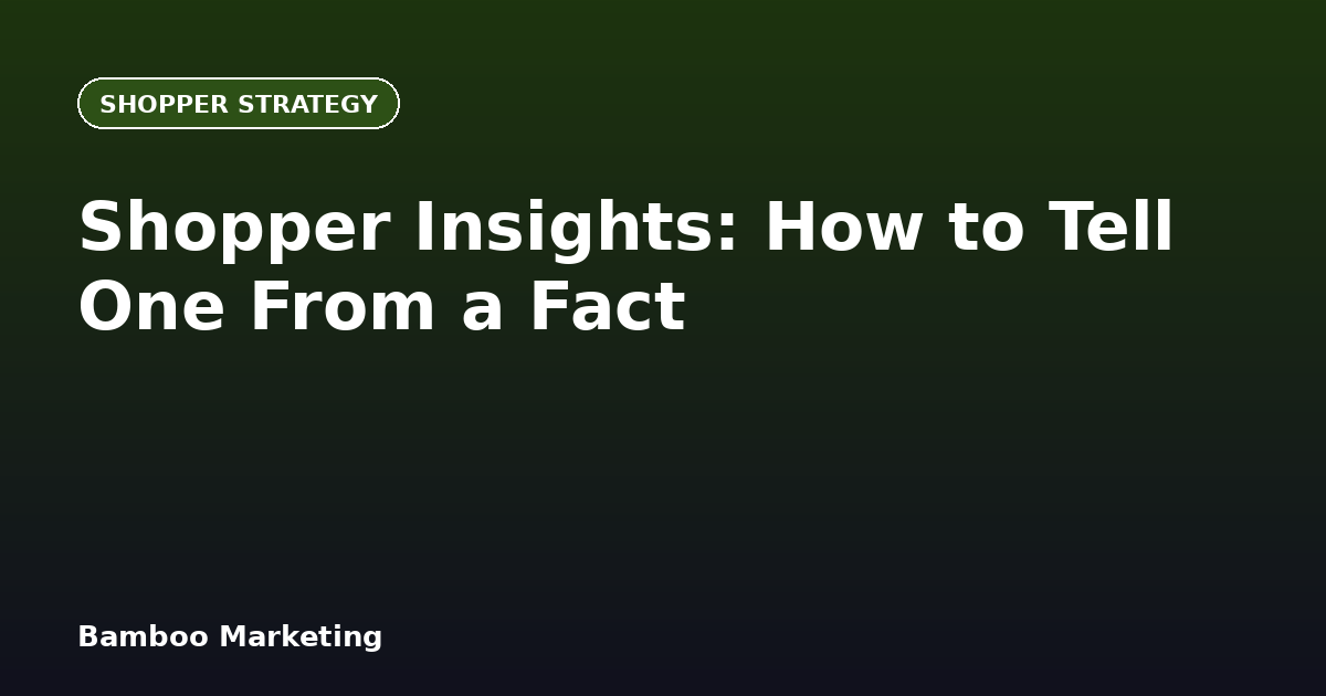 Shopper Insights: How to Tell One From a Fact - featured image, Bamboo Marketing